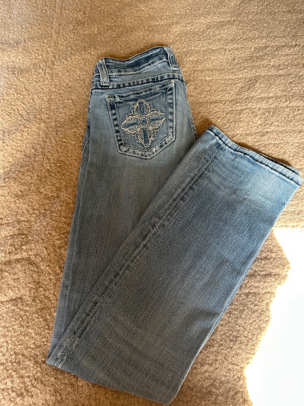 Women's Light Blue Embroidered Pocket Jeans